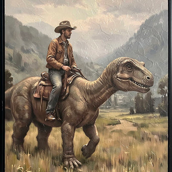 Jurassic Trail II Textured Canvas In Frame - Black / Brown