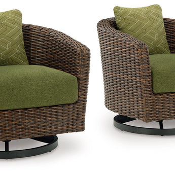 Horizon Hall - Sillón giratorio con cojín - Marrón/Verde