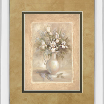 Bounty I By Vivian Flasch - Mirror Framed Print Wall Art - Light Brown
