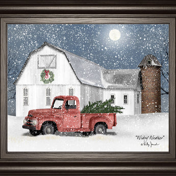 Wintry Weather By Billy Jacobs - Framed Print Wall Art - Dark Gray