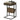 Chessie - Mesa auxiliar cuadrada con 1 cajón y cabestrillo de polipiel - Tabaco y negro