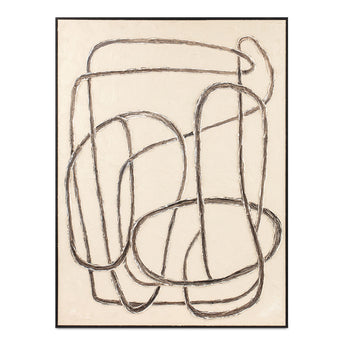 Encounters - Framed Painting - Beige
