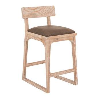 Balam - 30" Upholstered Barstool (Set of 2) - Light Brown / Dark Brown