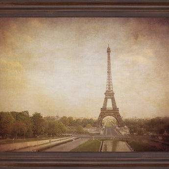 Sepia Eiffel View - 28" x 34" Framed Wall Art - Dark Brown
