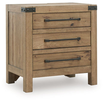 Ridgester - Three Drawer Night Stand - Light Brown