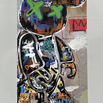 Skateboard - Graffiti Bear White - Gray
