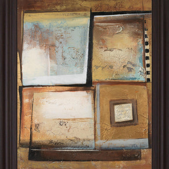Golden Layers - 28" x 34" Framed Wall Art - Beige