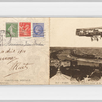 Lettre De Paris I By Wild Apple Graphics - Mirror Framed Print Wall Art - Beige