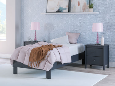 Simmenfort - Twin Platform Bed - Navy Blue