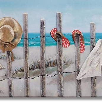 Shoreline Retreat - 28" x 55" Framed Wall Art - Blue