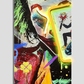 Chaos Jester Graffiti Burst - 8" x 31" Framed Wall Art - Black
