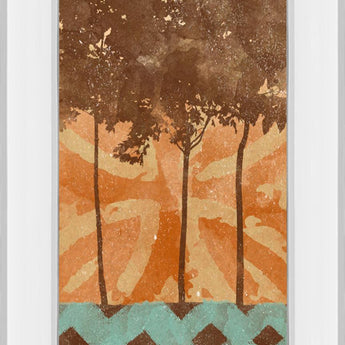 Mirrored Frame Tribal Trio I By Alonzo Saunders - Light Brown