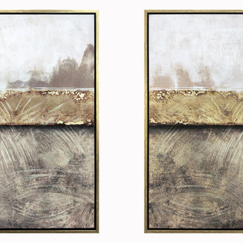 Hand Painted Textured Canvas (Set of 2) - Dark Gray