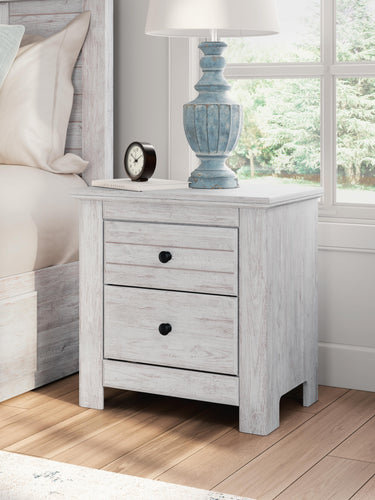 Makidern - Two Drawer Night Stand - Whitewash