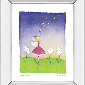 Felicity Wishes I By Emma Thomson - Mirror Framed Print Wall Art - Blue