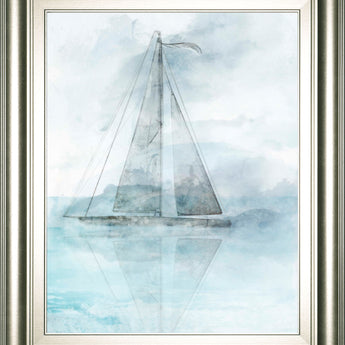 Sailing Boat II By Ken Roko - Framed Print Wall Art - Pearl Silver