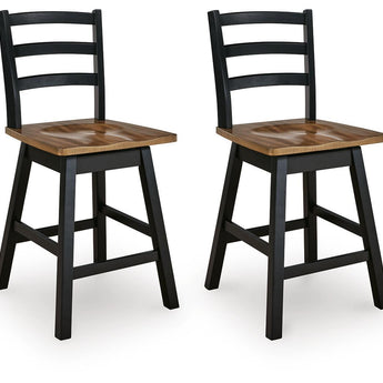 Wildenauer - Swivel Stool (Set of 2) - Brown / Black