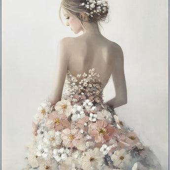 Say Yes to the Dress - Hand-painted Canvas in Frame - Gray