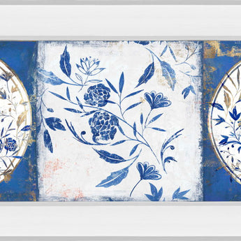 Indgio Ceramics II By Isabelle Z - Mirrored Frame Wall Art - Blue