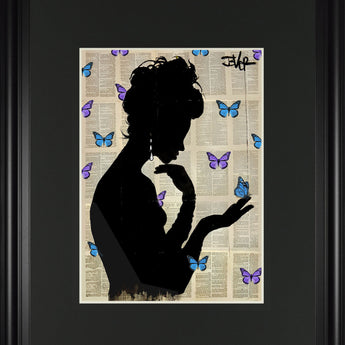 Blue Butterflight By Loui Jover - Black