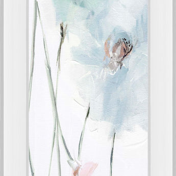 Spring Poppies I By Susan Pepe - Mirrored Frame Wall Art - Light Blue
