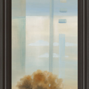 Window On The Word Il By Carol Robinson - Framed Print Wall Art - Light Blue