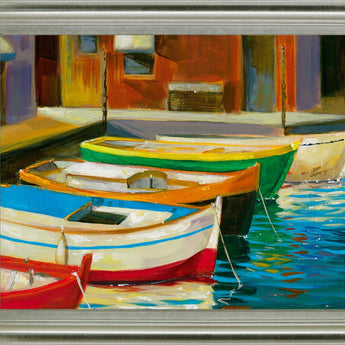 Harbor Glow - 28" x 34" Framed Wall Art - Blue