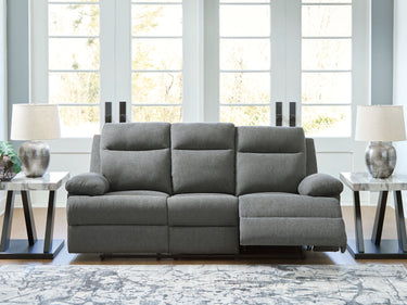 Side-Swipe - Reclining Sofa With Drop Down Table - Charcoal