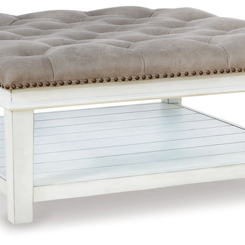 Kanwyn - Uph Ottoman Cocktail Table - Whitewash
