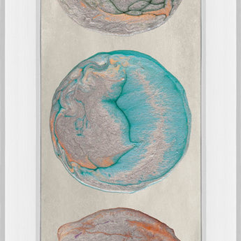 Planet Trio Il By Alicia Ludwig - Mirror Framed Print Wall Art - Beige