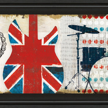 British Invasion Il By Mo Mullan - Framed Print Wall Art - Red