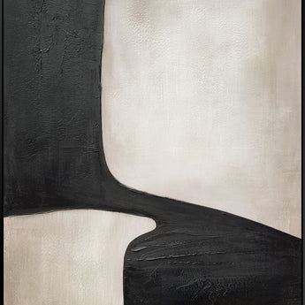 Sable Contours II - 35 X 47 - Hand-Embellished Canvas In Frame - Black