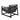 Locnos - Silla decorativa - Cuero de grano superior gris y acabado en negro