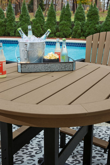 Fairen Trail - Juego de comedor de 5 piezas con 4 sillas - Negro/Madera flotante