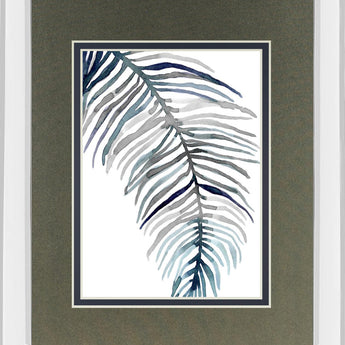 Blue Feathered Palm II By Emma Scarvey - Dark Gray