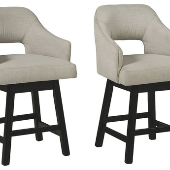 Tallenger - UPH Swivel Barstool (Set of 2) - Beige