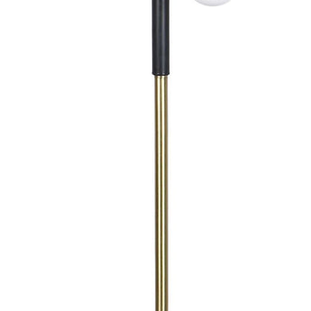 "Celestial Branch" Metal Floor Lamp - Matte Black / White Frosted Glass / White Marble / Soft Gold