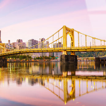 Gold Bridge Reflections Tempered Glass With Foil - Gold / Pink