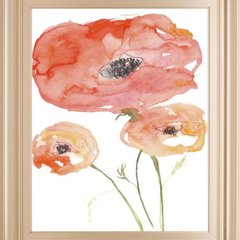 22x26 Neon Poppies II By Jennifer Goldberger - Red