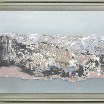 Frosted Divide - 28" x 34" Framed Wall Art - Gray