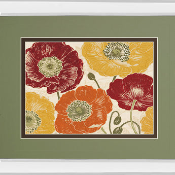 A Poppy's Touch I Spice By Daphne Brissonnet - Mirror Framed Print Wall Art - Orange