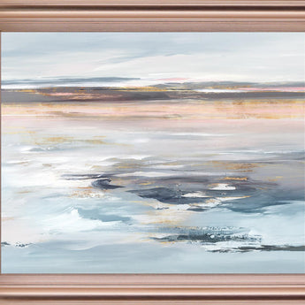 Shoreline Mist - 28" x 34" Framed Wall Art - Light Blue
