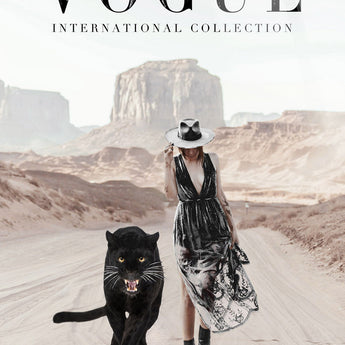 "Desert Companions" Tempered Glass With Foil - White / Black / Tan