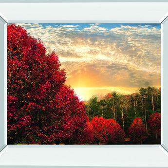 Crimson Tress By Celebrate Life Gallery - Mirror Framed Print Wall Art - Red