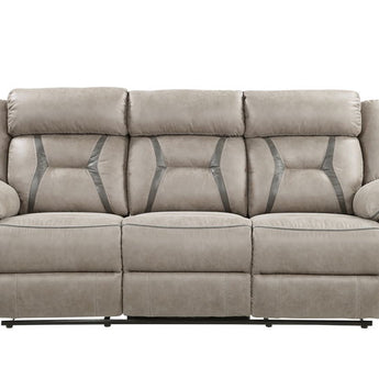 Tyson - Recliner Sofa With Drop Down Table - Pearl Silver