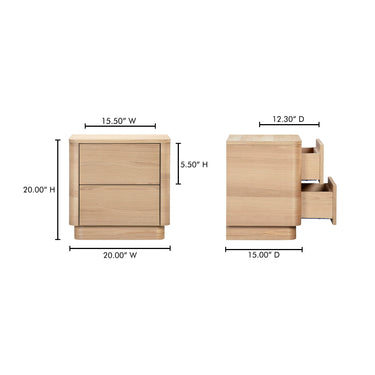 Round Off - Tall Nightstand - Light Brown / Oak