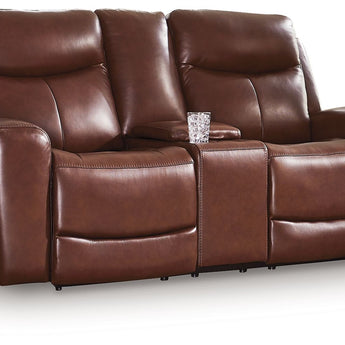 Next Move - Power Reclining Loveseat With Console / Adjustable Headrest - Mahogany