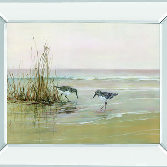 Early Risers I By Sally Swatland - Mirror Framed Print Wall Art - Beige