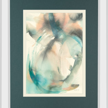 In Motion II By Danhui Nai Mirrored Frame - Blue