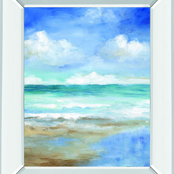 Washy Coast II By Nan - Mirror Framed Print Wall Art - Blue